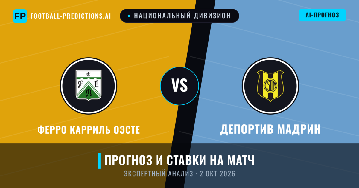 Ферро Карриль Оэсте – Депортив Мадрин — прогноз и превью матча