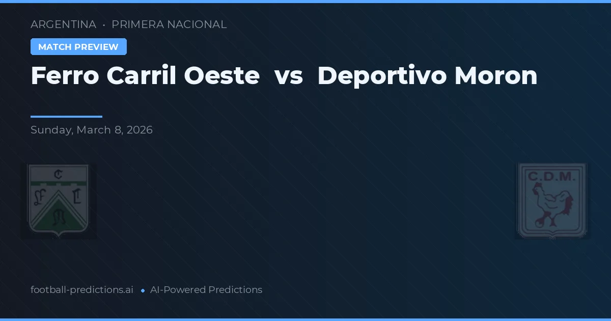 Ferro Carril Oeste vs Deportivo Moron preview