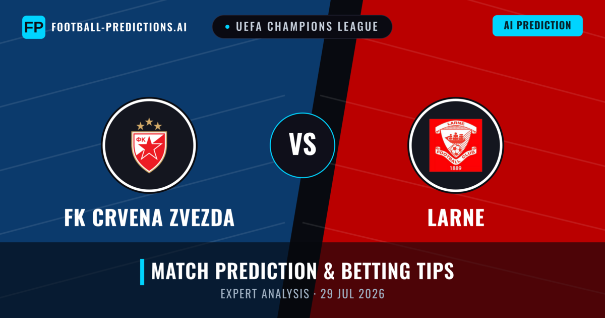 FK Crvena Zvezda vs Larne — match prediction & preview