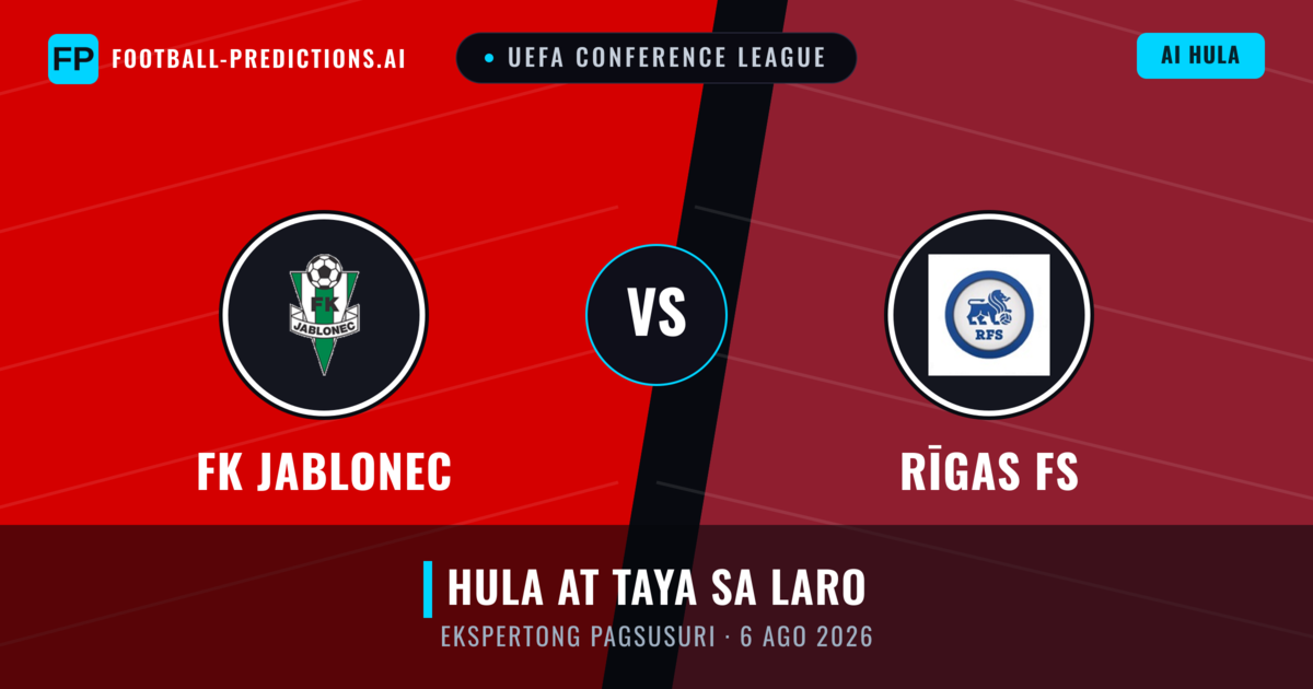 FK Jablonec vs Rīgas FS — hula at preview ng laban