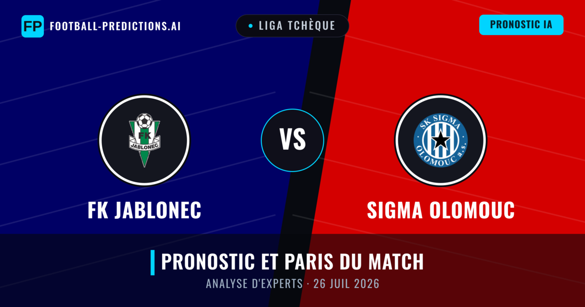 FK Jablonec vs Sigma Olomouc — pronostic et avant-match