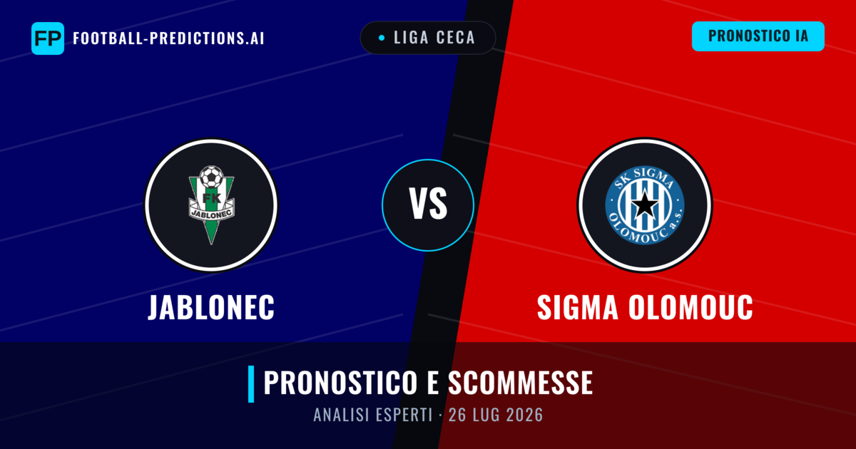 Jablonec vs Sigma Olomouc — pronostico e anteprima del match