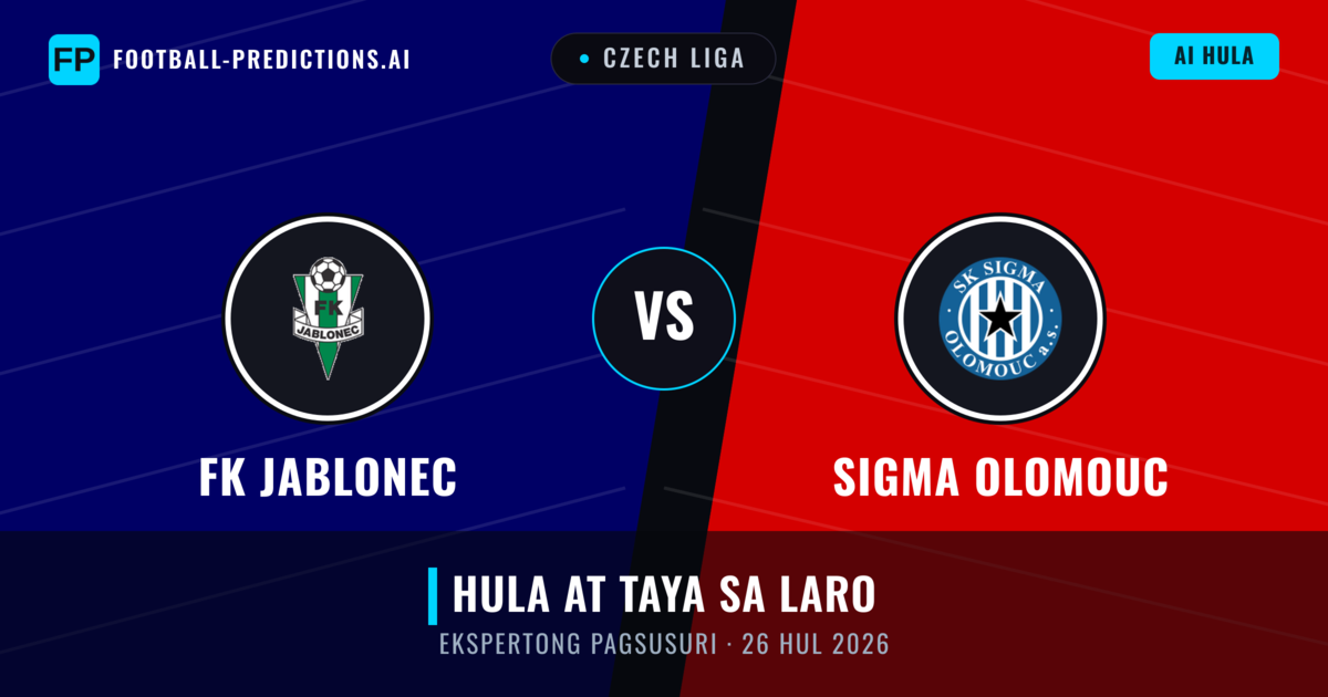 FK Jablonec vs Sigma Olomouc — hula at preview ng laban