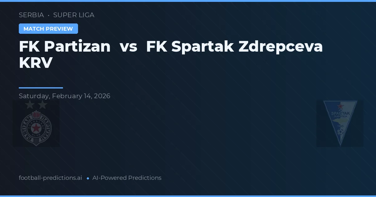 FK Partizan vs FK Spartak Zdrepceva KRV — hula at preview ng laban