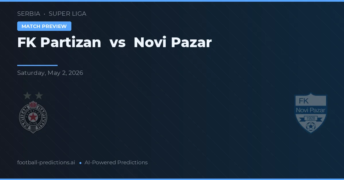 FK Partizan vs Novi Pazar — pronostic et avant-match