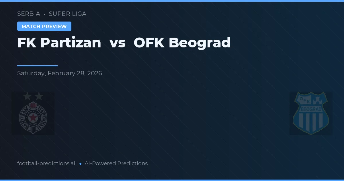 FK Partizan vs OFK Beograd — prediksi dan pratinjau pertandingan