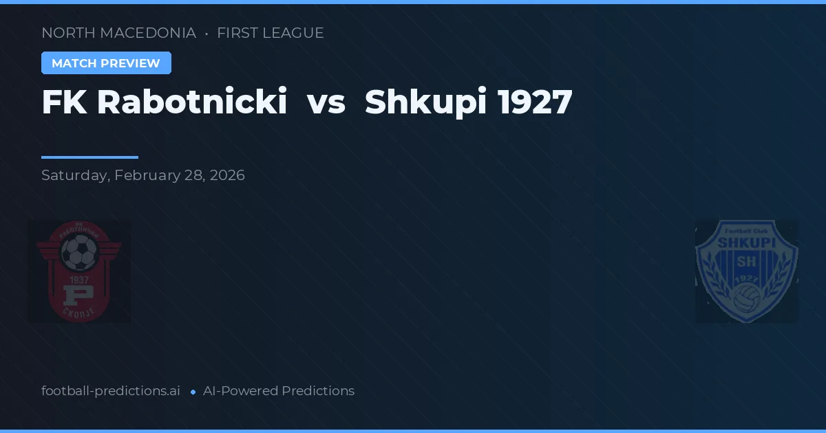Rabotnički Skopje vs Shkupi 1927 — pronostico e anteprima del match