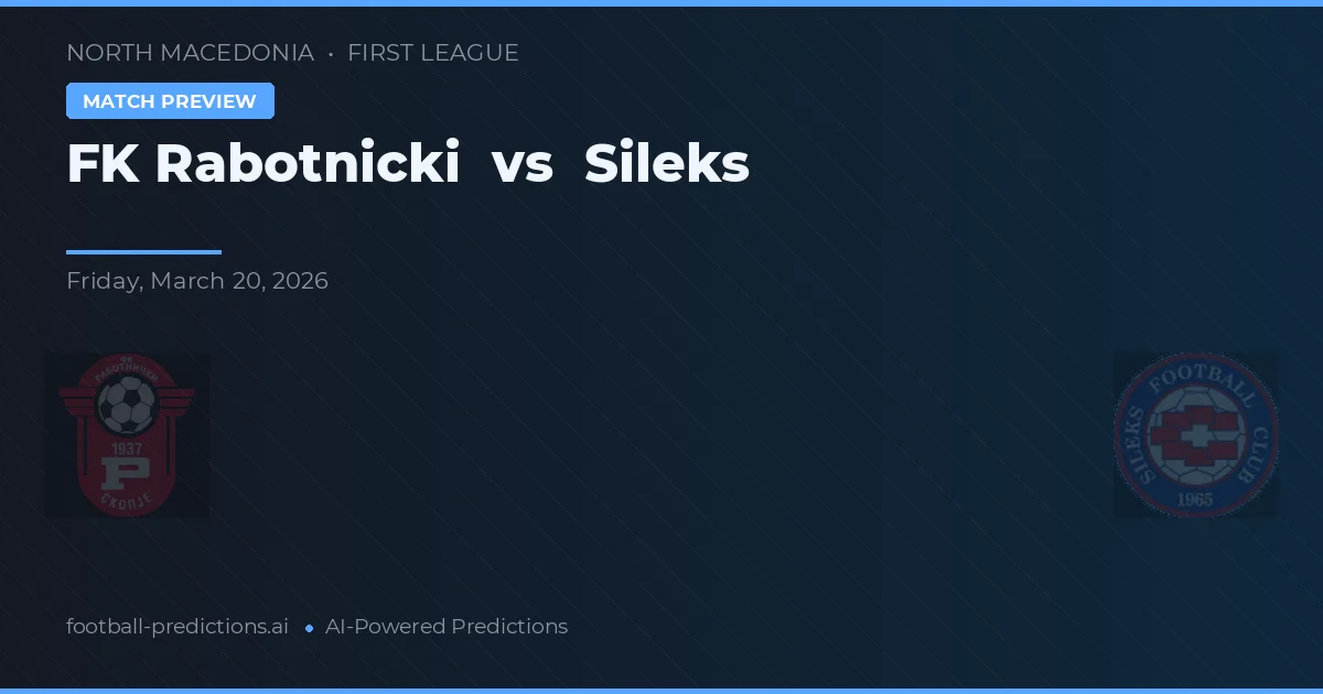 FK Rabotnicki vs Sileks — prediksi dan pratinjau pertandingan