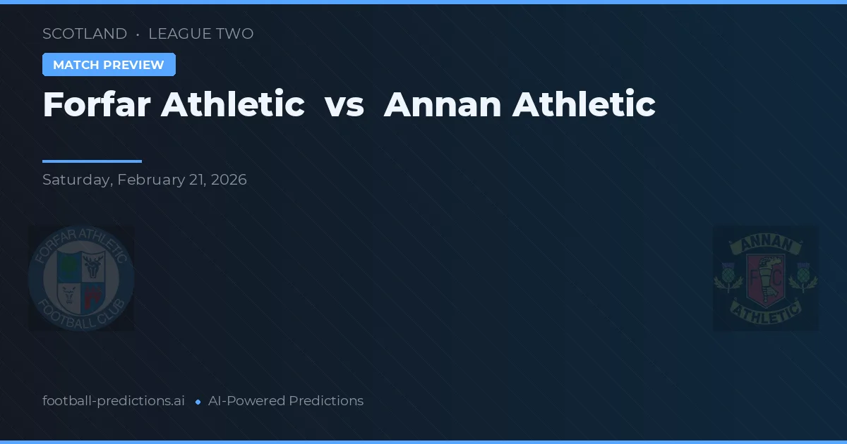 Forfar Athletic vs Annan Athletic — pronostic et avant-match
