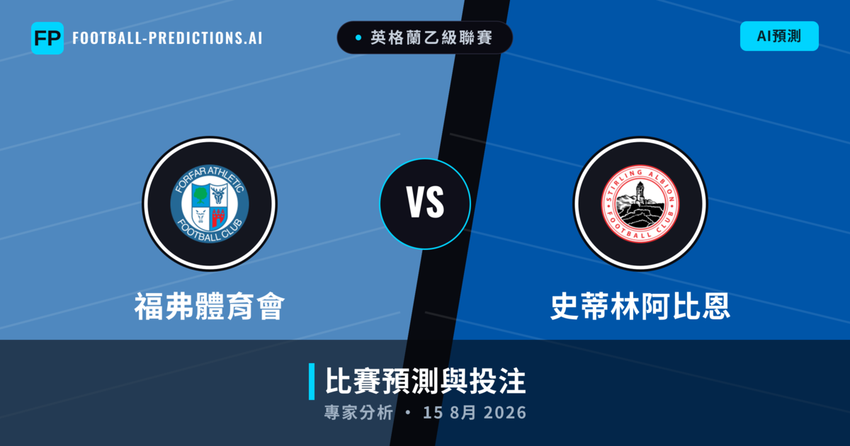 福弗體育會 vs 史蒂林阿比恩 — 比赛预测和前瞻