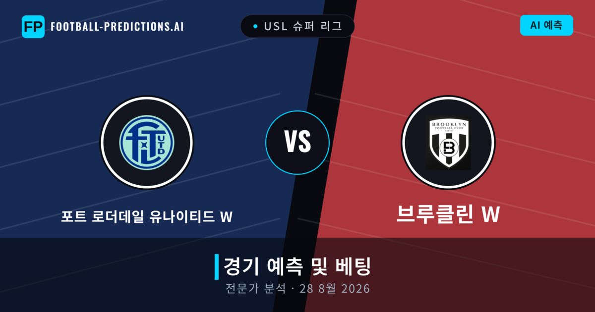 포트 로더데일 유나이티드 W 대 브루클린 W — 경기 예측 및 프리뷰