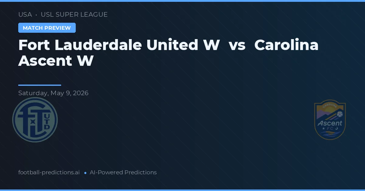 Fort Lauderdale United W vs Carolina Ascent W — dự đoán và xem trước trận đấu