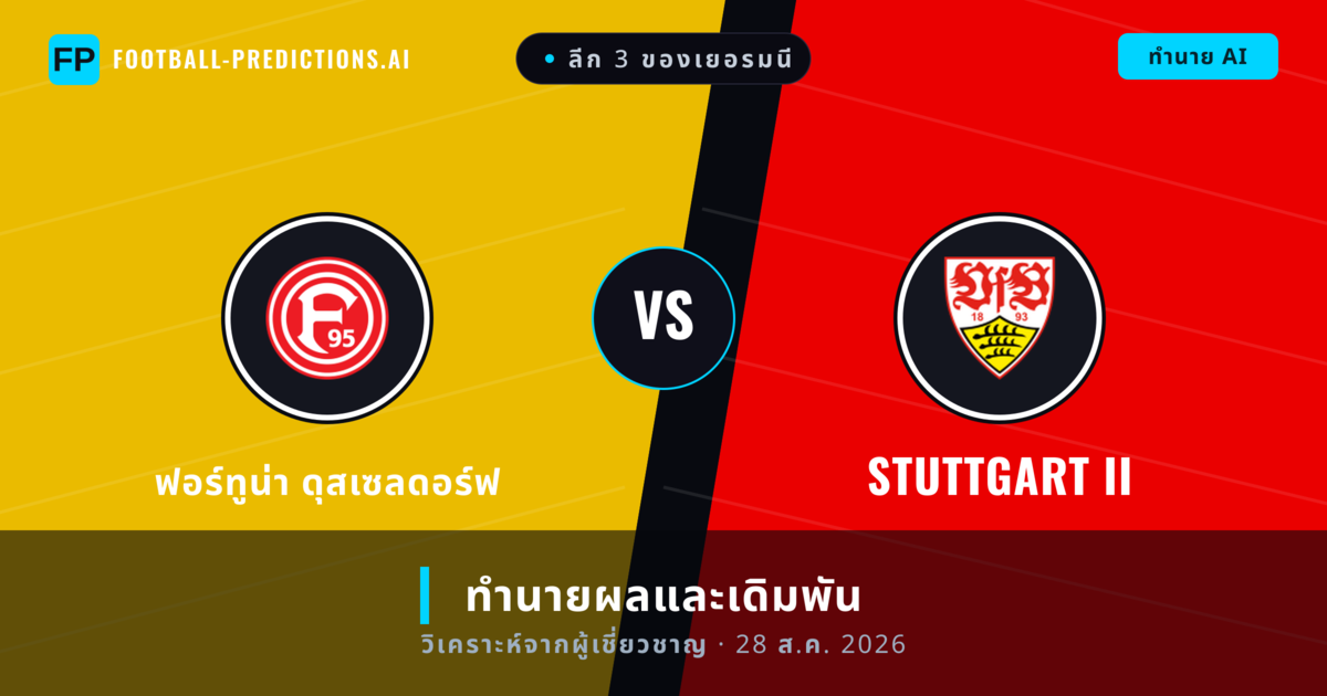 ฟอร์ทูน่า ดุสเซลดอร์ฟ พบ Stuttgart II — ทำนายผลและพรีวิวการแข่งขัน