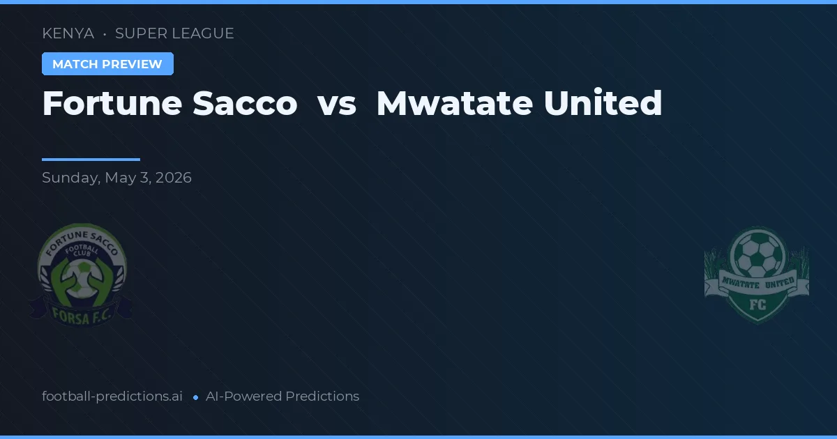 Fortune Sacco vs Mwatate United — match prediction & preview