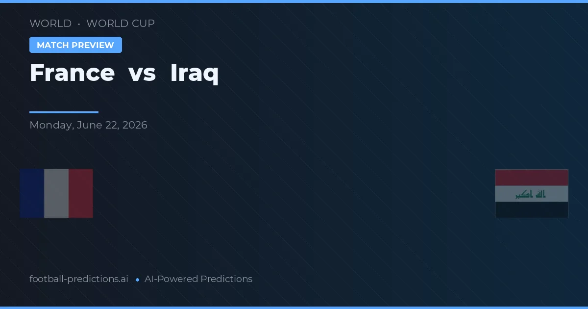 Fransa - Iraq — maç tahmini ve önizleme
