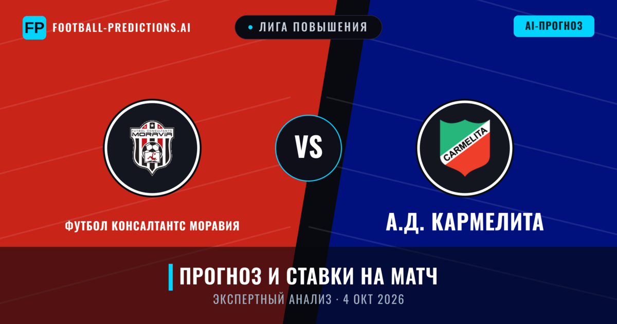 Футбол Консалтантс Моравия – А.Д. Кармелита — прогноз и превью матча