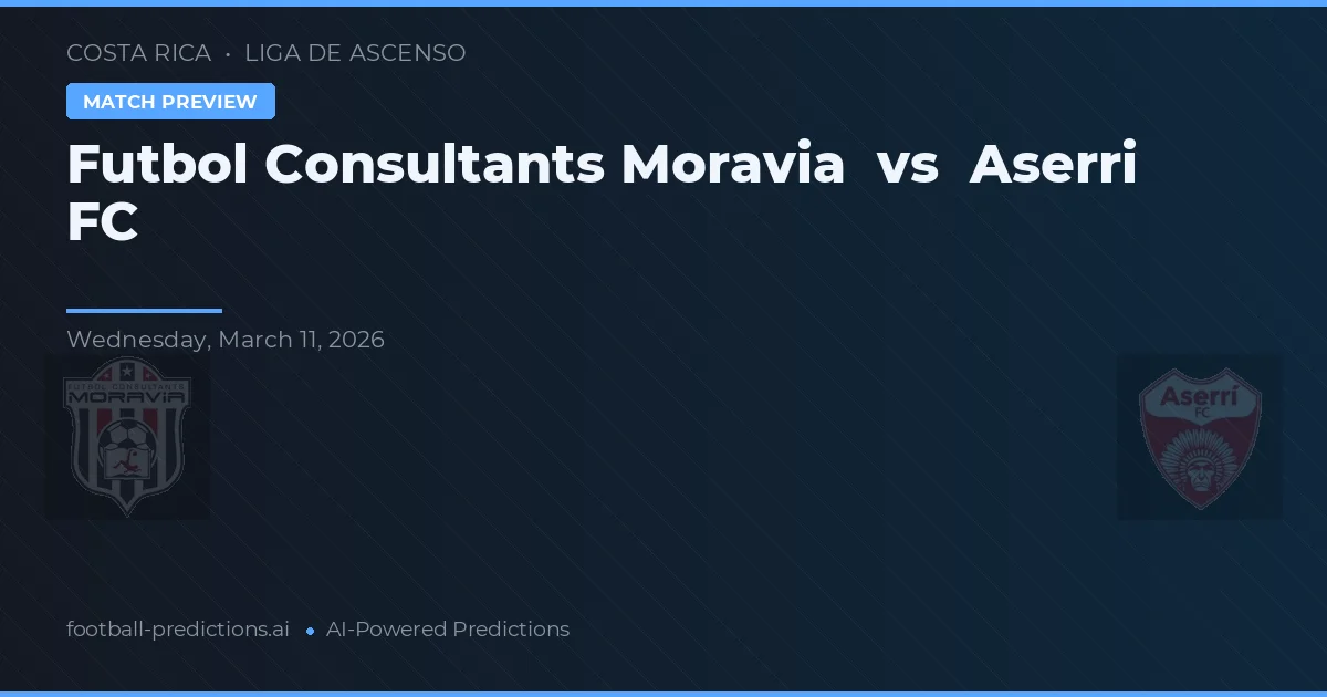 Futbol Danışmanları Moravia - Aserri FC — maç tahmini ve önizleme