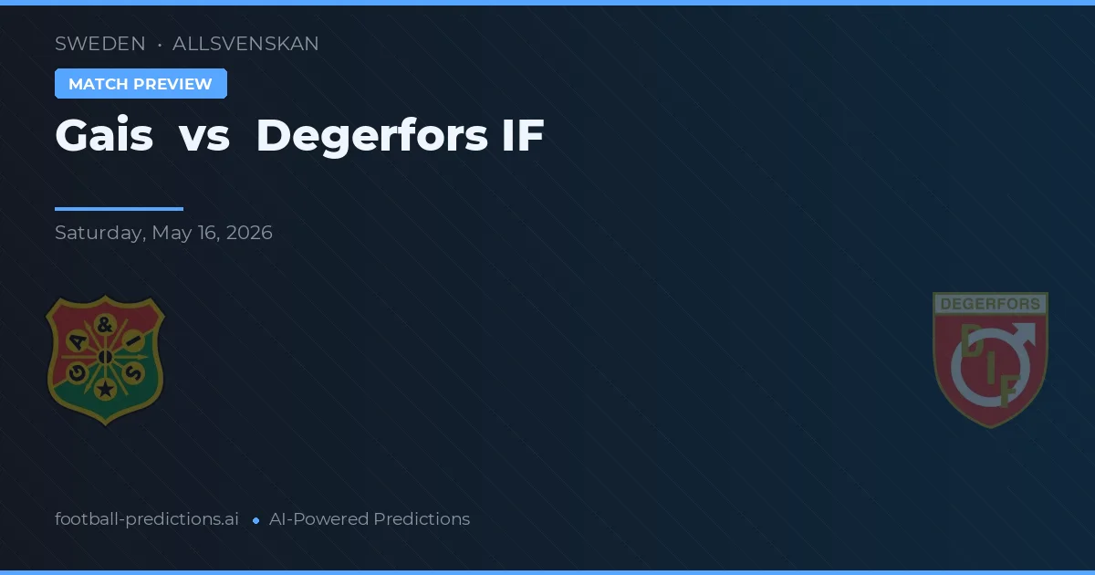 Gais vs Degerfors IF — match prediction & preview