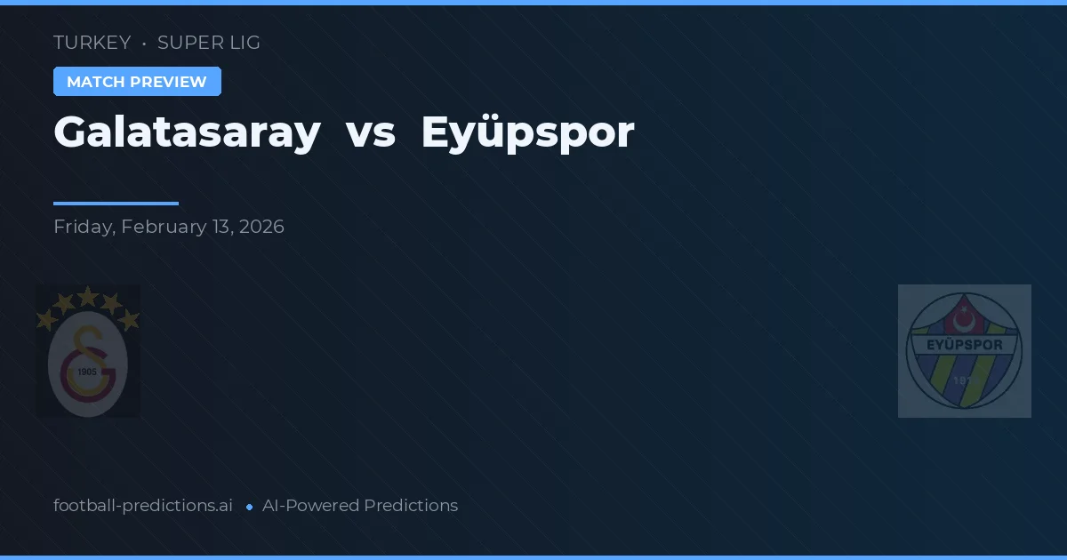 Galatasaray vs Eyüpspor — Prognose und Spielvorschau