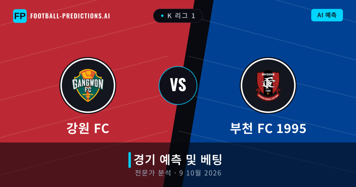 강원 FC 대 부천 FC 1995 — 경기 예측 및 프리뷰