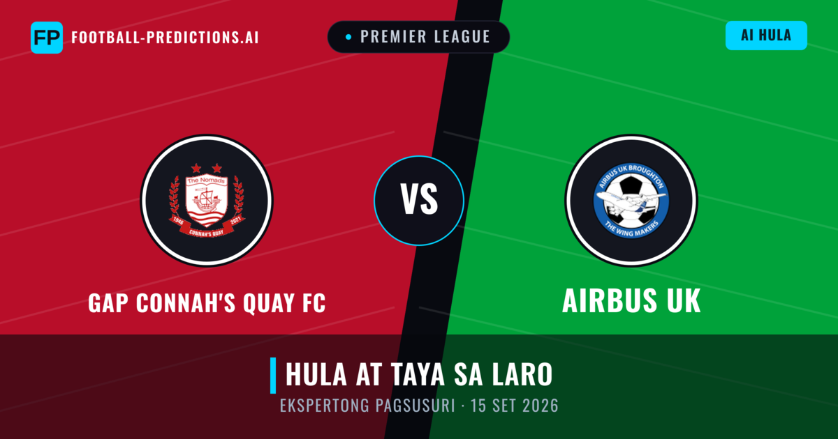 GAP Connah's Quay FC vs Airbus UK — hula at preview ng laban