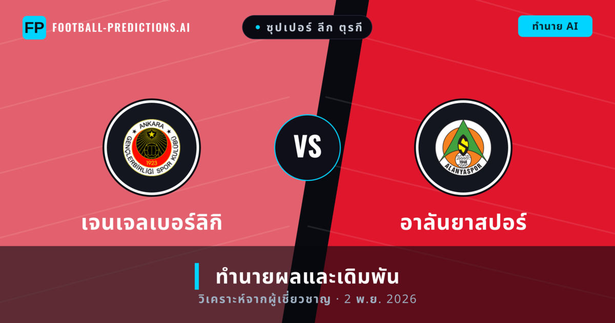 เจนเจลเบอร์ลิกิ พบ อาลันยาสปอร์ — ทำนายผลและพรีวิวการแข่งขัน