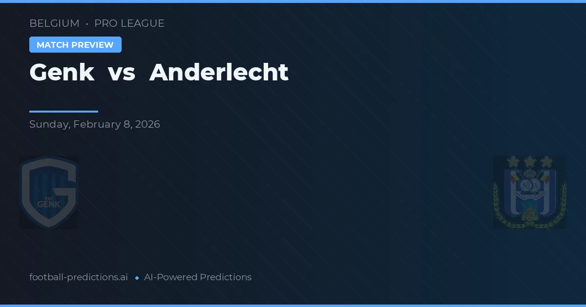 Genk vs Anderlecht — pronostico e anteprima del match