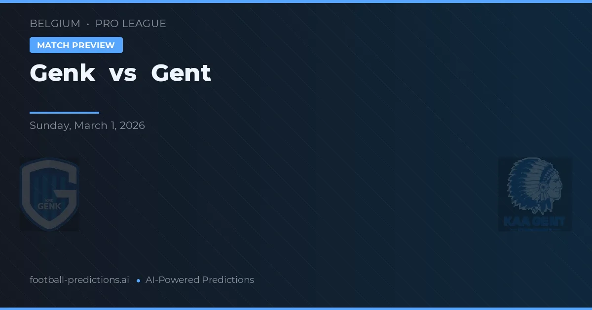 Genk vs Gent — dự đoán và xem trước trận đấu