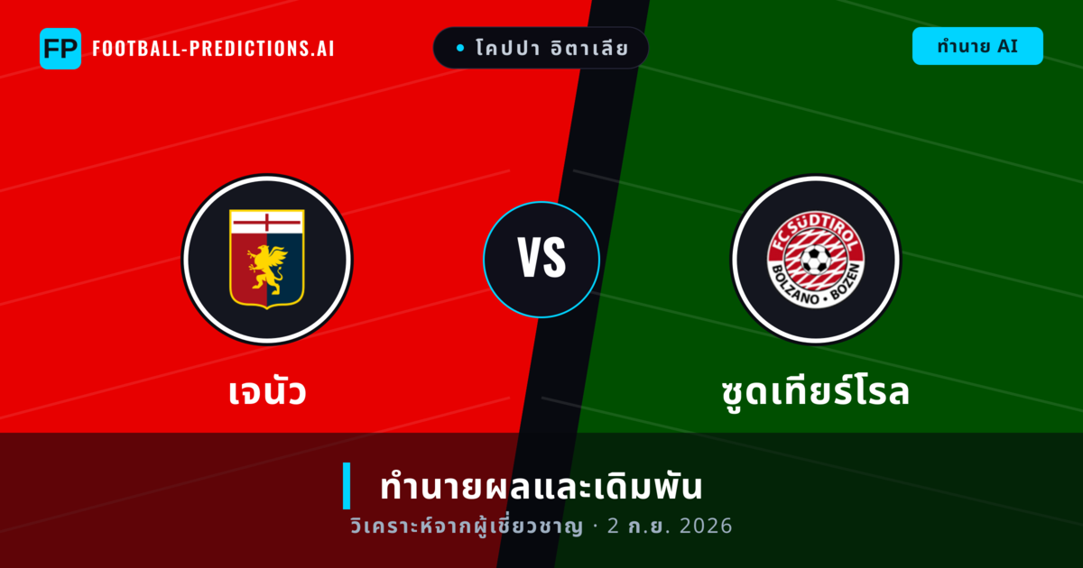 เจนัว พบ ซูดเทียร์โรล — ทำนายผลและพรีวิวการแข่งขัน