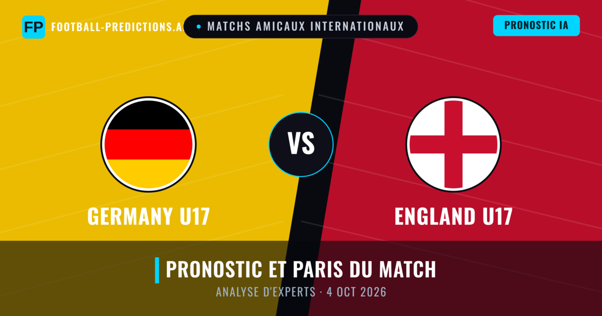 Germany U17 vs England U17 — pronostic et avant-match