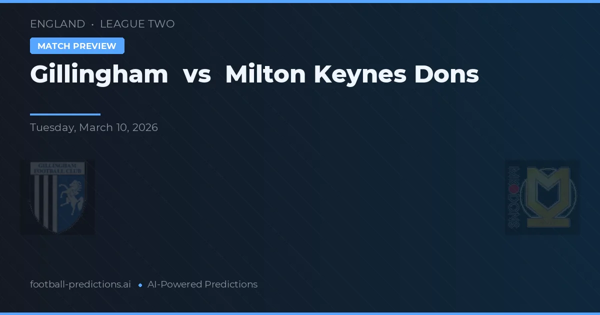 Gillingham vs Milton Keynes Dons — hula at preview ng laban