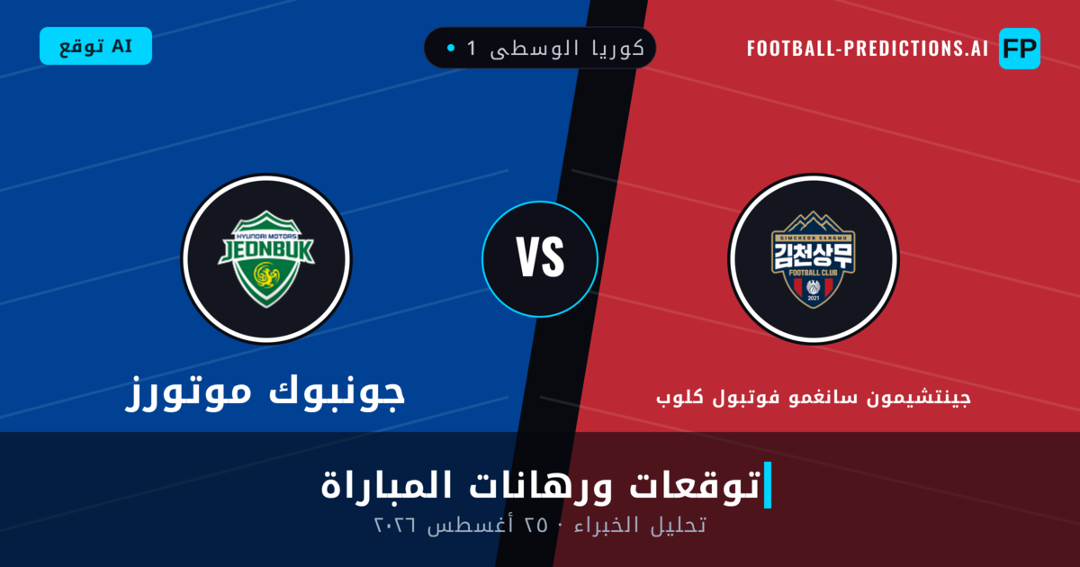 جينتشيمون سانغمو فوتبول كلوب ضد جونبوك موتورز — توقعات ومعاينة المباراة