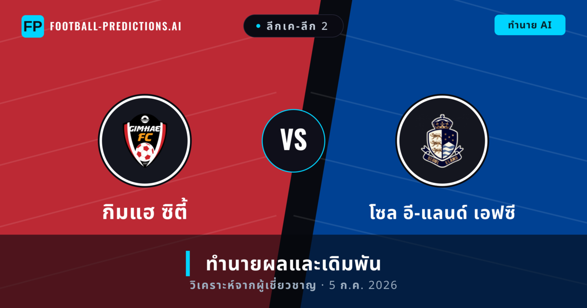 กิมแฮ ซิตี้ พบ โซล อี-แลนด์ เอฟซี — ทำนายผลและพรีวิวการแข่งขัน