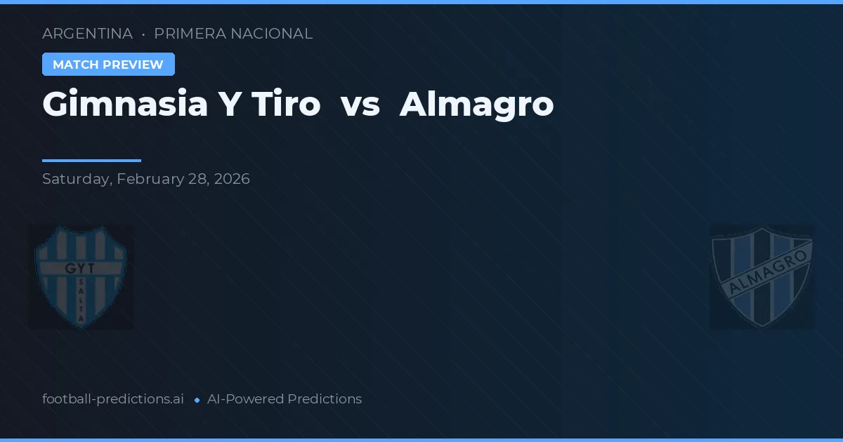 Gimnasia Y Tiro vs Almagro — match prediction & preview