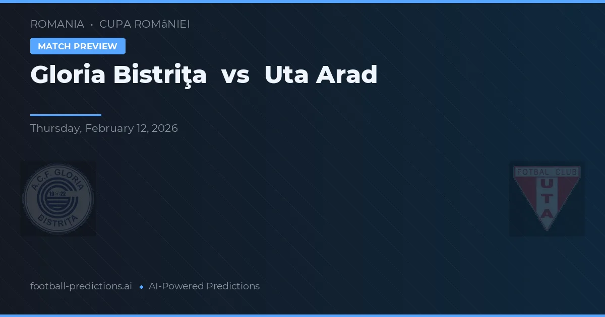 Gloria Bistriţa vs Uta Arad — match prediction & preview