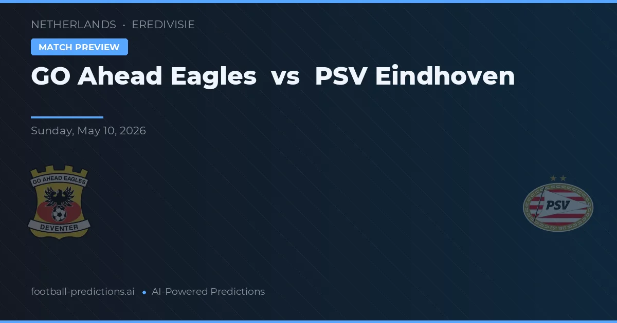 GO Ahead Eagles vs PSV Eindhoven — pronostic et avant-match