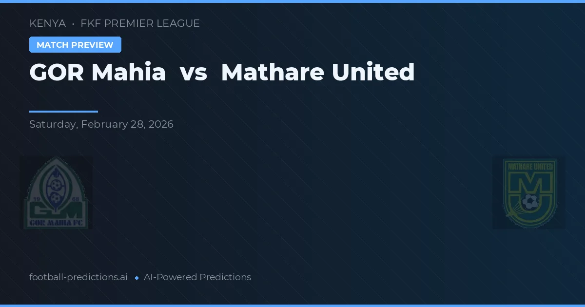 GOR Mahia vs Mathare United — match prediction & preview