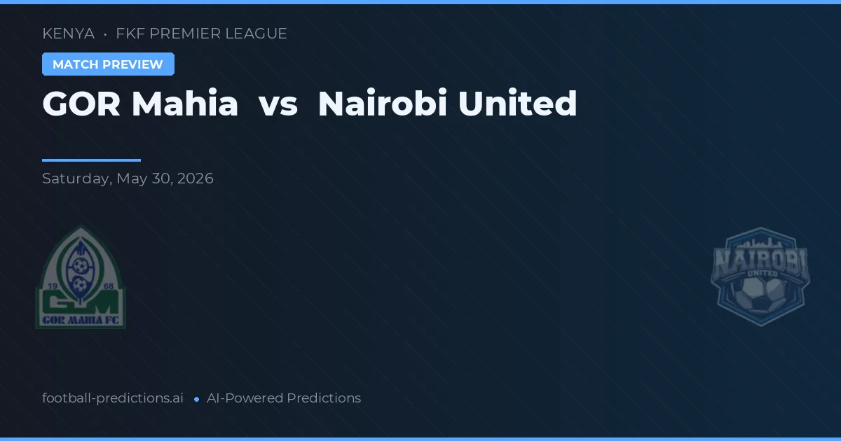 GOR Mahia vs Nairobi United — pronostico e anteprima del match