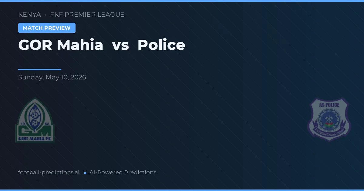 Gor Mahia vs Police — pronostic et avant-match