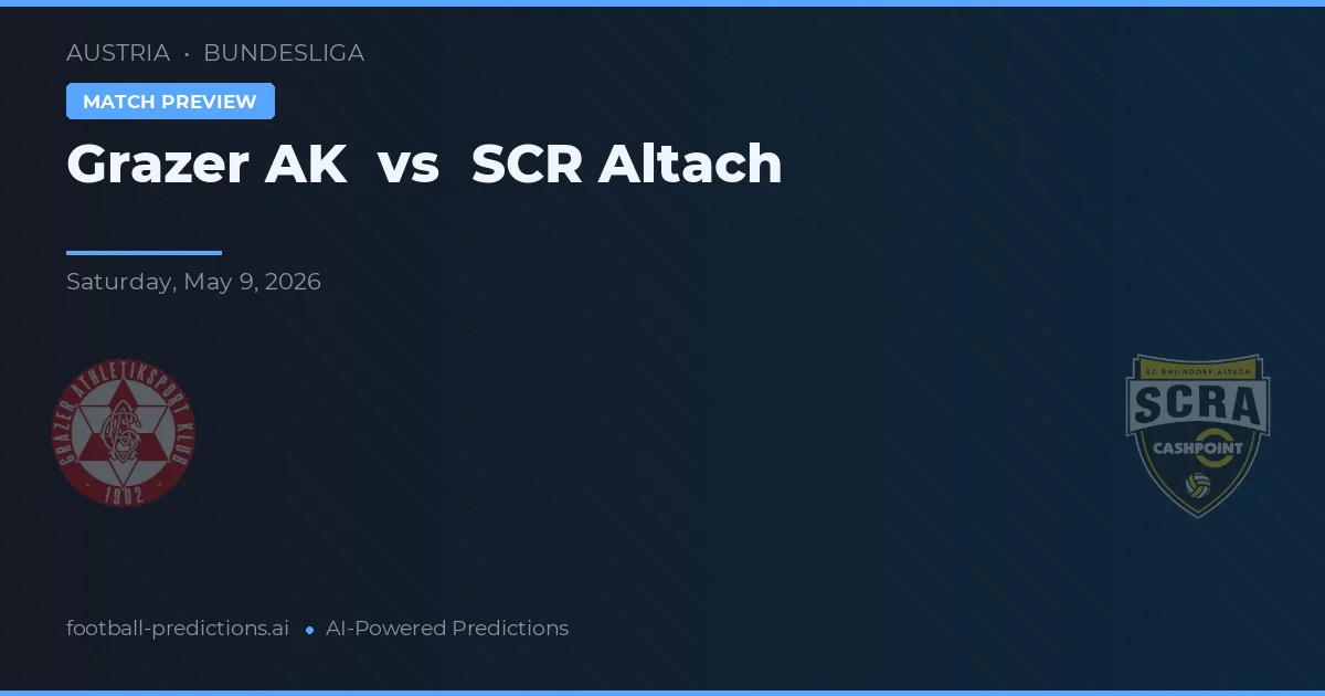 Grazer AK vs SCR Altach — match prediction & preview