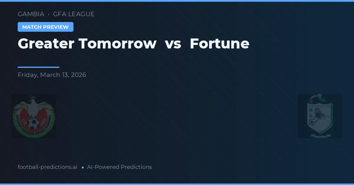 Greater Tomorrow vs Fortune — match prediction & preview