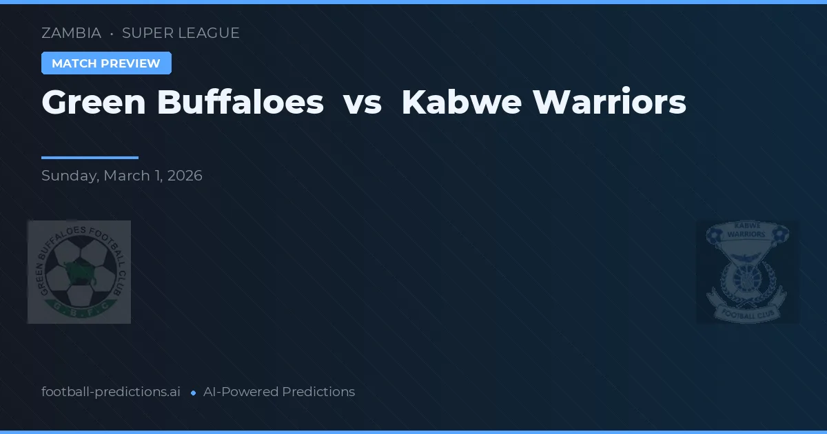 Green Buffaloes vs Kabwe Warriors — dự đoán và xem trước trận đấu