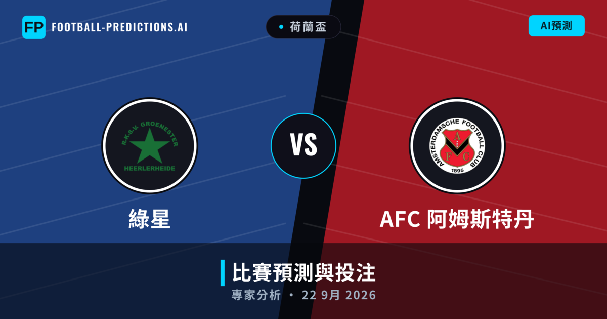 綠星 vs AFC 阿姆斯特丹 — 比赛预测和前瞻