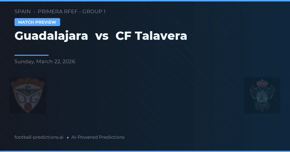 Guadalajara vs CF Talavera — Prognose und Spielvorschau