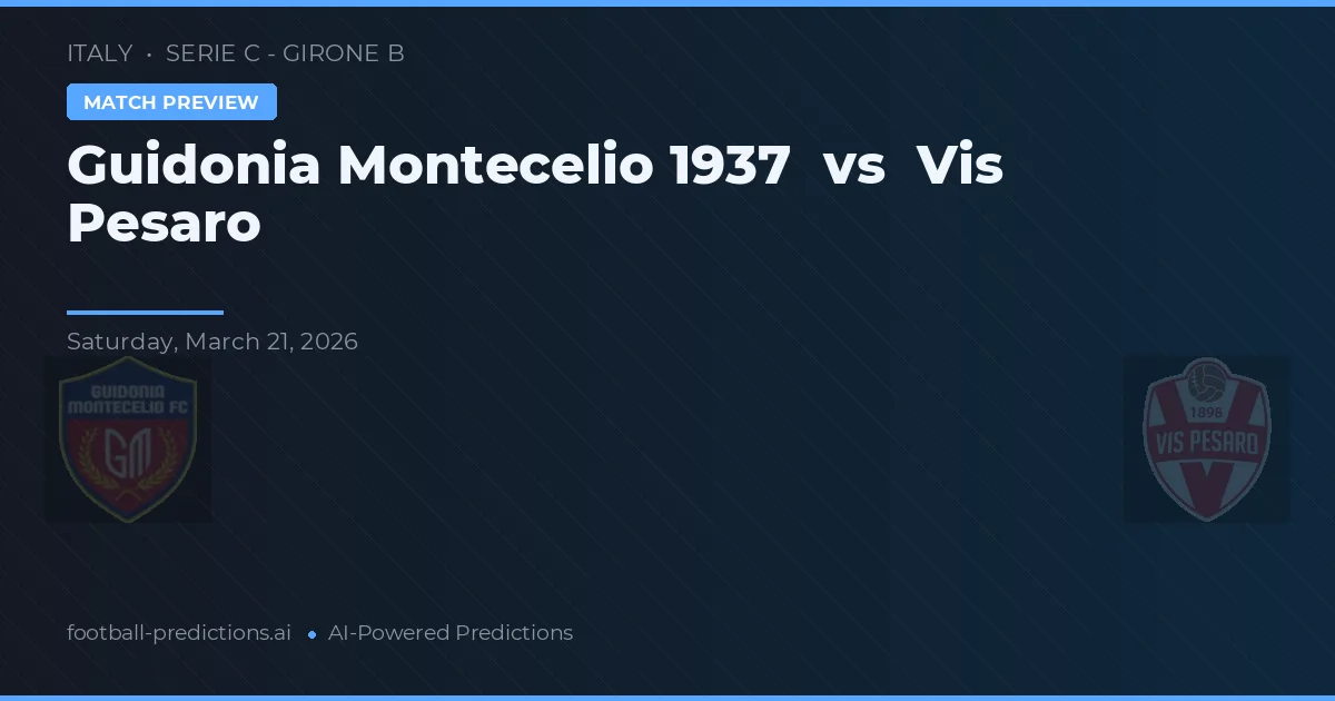 Guidonia Montecelio 1937 vs Vis Pesaro — match prediction & preview