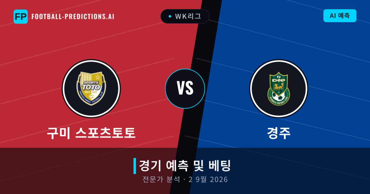 구미 스포츠토토 대 경주 — 경기 예측 및 프리뷰