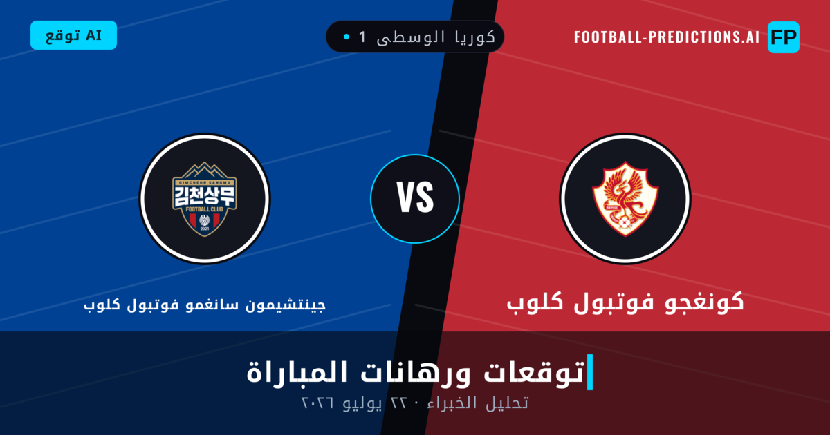 كونغجو فوتبول كلوب ضد جينتشيمون سانغمو فوتبول كلوب — توقعات ومعاينة المباراة