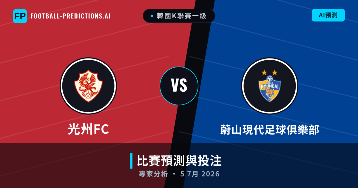 光州FC vs 蔚山現代足球俱樂部 — 比赛预测和前瞻