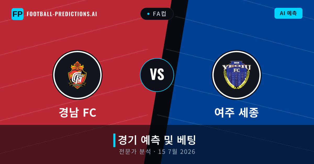 경남 FC 대 여주 세종 — 경기 예측 및 프리뷰