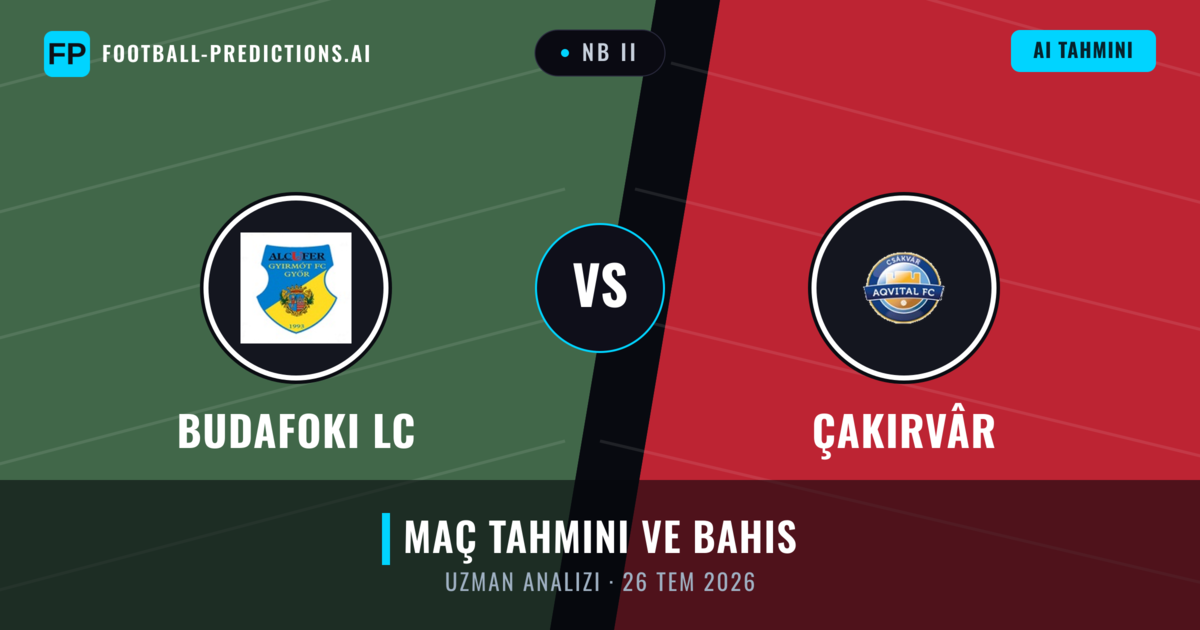 Budafoki LC - Çakırvâr — maç tahmini ve önizleme